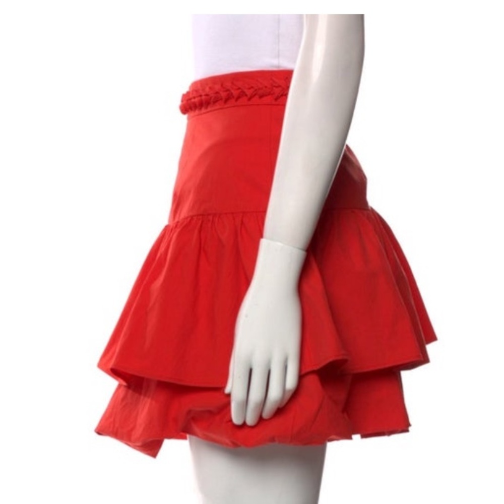 Rhode Red Layered Ruffle Mini Skirt - Picture 2 of 4